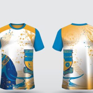 ST2 – White & blue – St Andrew's shirt, front and back