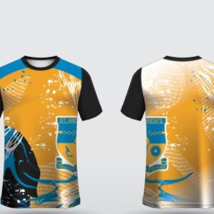 ST4 – Black & white – St Andrew's shirt, front and back